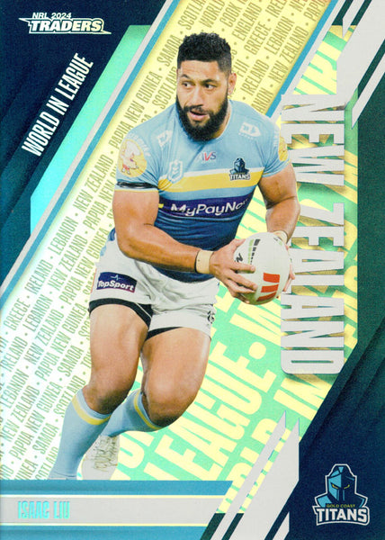 2024 NRL Traders - World In League Parallel - WLP 18 - Isaac Liu - Gold Coast Titans