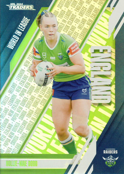 2024 NRL Traders - World In League Parallel - WLP 07 - Hollie-Mae Dodd - Canberra Raiders