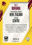 2024 NRL Traders - World In League Parallel - WLP 04 - Mele Hufanga - Brisbane Broncos