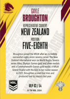 2024 NRL Traders - World In League Parallel - WLP 03 - Gayle Broughton - Brisbane Broncos