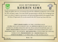 2024 NRL Traders - Retirements - R 11 - Korbin Sims - St. George-Illawarra Dragons