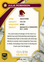 2024 NRL Traders - NRL Womens Gold - WG 06 - Julia Robinson - 131/210