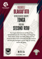 2024 NRL Traders - World In League - WL 22 - Haumole Olakau’Atu - Manly-Warringah Sea Eagles