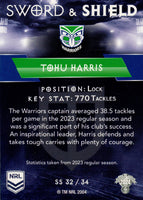 2024 NRL Traders - Sword & Shield - SS 32 - Tohu Harris - New Zealand Warriors