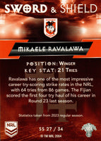 2024 NRL Traders - Sword & Shield - SS 27 - Mikaele Ravalawa - St. George-Illawarra Dragons