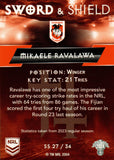 2024 NRL Traders - Sword & Shield - SS 27 - Mikaele Ravalawa - St. George-Illawarra Dragons