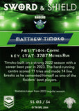 2024 NRL Traders - Sword & Shield - SS 03 - Matthew Timoko - Canberra Raiders