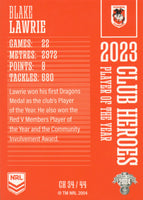 2024 NRL Traders - Club Heroes - CH 34 - Blake Lawrie - St. George-Illawarra Dragons