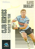 2024 NRL Traders - Club Heroes - CH 09 - Blayke Brailey - Cronulla-Sutherland Sharks