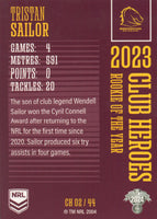 2024 NRL Traders - Club Heroes - CH 02 - Tristan Sailor - Brisbane Broncos