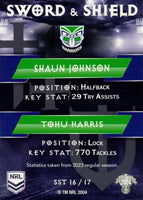 2024 NRL Traders - Sword & Shield Team - SST 16 - Shaun Johnson & Tohu Harris - New Zealand Warriors