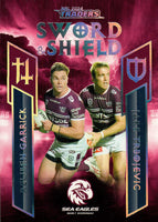 2024 NRL Traders - Sword & Shield Team - SST 07 - Reuben Garrick & Jake Trbojevic - Manly-Warringah Sea Eagles