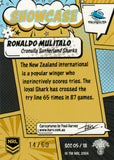 2024 NRL Traders - Showcase Case Card - SCC 05 - Ronaldo Mulitalo - 14/60
