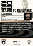 2024 NRL Traders - Season To Remember  - SR 49 - Luke Brooks - Wests Tigers