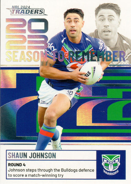 2024 NRL Traders - Season To Remember  - SR 46 - Shaun Johnson - New Zealand Warriors