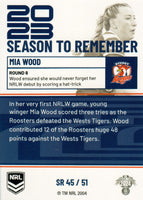 2024 NRL Traders - Season To Remember  - SR 45 - Mia Wood - Sydney Roosters