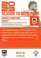 2024 NRL Traders - Season To Remember  - SR 41 - Mikaele Ravalawa - St. George-Illawarra Dragons