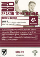 2024 NRL Traders - Season To Remember  - SR 20 - Reuben Garrick - Manly-Warringah Sea Eagles