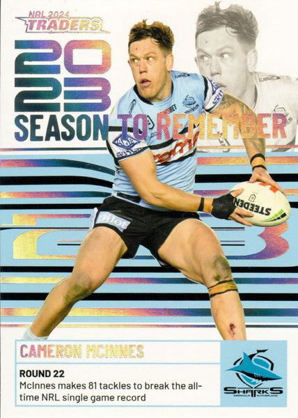 2024 NRL Traders - Season To Remember  - SR 11 - Cameron Mcinnes - Cronulla-Sutherland Sharks