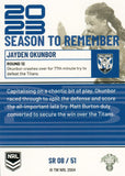 2024 NRL Traders - Season To Remember  - SR 08 - Jayden Okunbor - Canterbury-Bankstown Bulldogs