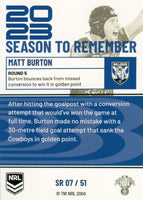 2024 NRL Traders - Season To Remember  - SR 07 - Matt Burton - Canterbury-Bankstown Bulldogs