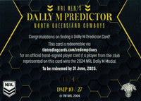 2024 NRL Traders - Dally M Predictor - DMP 10 - North Queensland Cowboys - 35/40