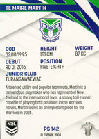 2024 NRL Traders - Pearl Silver - PS 142 - Te Maire Martin - New Zealand Warriors