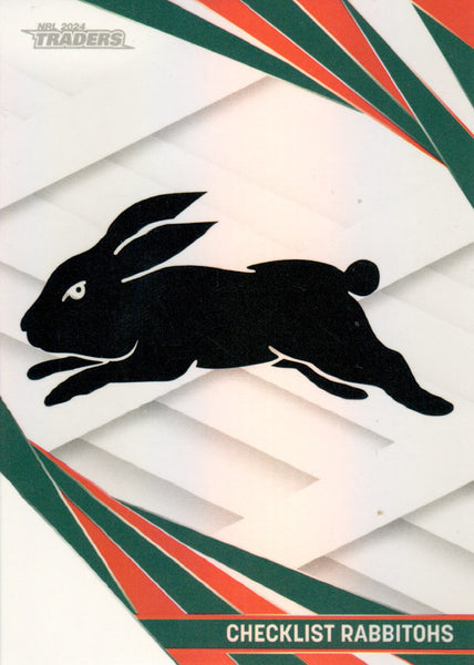 2024 NRL Traders - Pearl Silver - PS 109 - Rabbitohs Checklist - South Sydney Rabbitohs