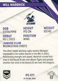 2024 NRL Traders - Pearl Silver - PS 071 - Will Warbrick - Melbourne Storm