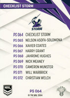 2024 NRL Traders - Pearl Silver - PS 064 - Storm Checklist - Melbourne Storm