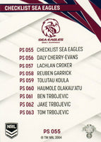 2024 NRL Traders - Pearl Silver - PS 055 - Sea Eagles Checklist - Manly-Warringah Sea Eagles