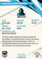 2024 NRL Traders - Pearl Silver - PS 053 - Alofiana Khan-Pereira - Gold Coast Titans