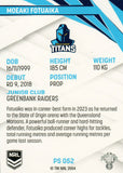 2024 NRL Traders - Pearl Silver - PS 052 - Moeaki Fotuaika - Gold Coast Titans