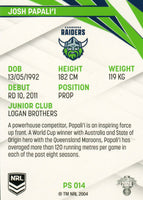 2024 NRL Traders - Pearl Silver - PS 014 - Josh Papalii - Canberra Raiders