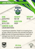 2024 NRL Traders - Pearl Silver - PS 014 - Josh Papalii - Canberra Raiders