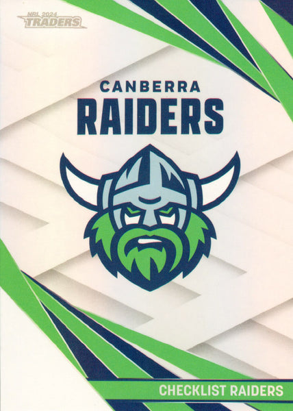 2024 NRL Traders - Pearl Silver - PS 010 - Raiders Checklist - Canberra Raiders
