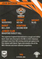 2024 NRL Traders - Common - 146 - John Bateman - Wests Tigers