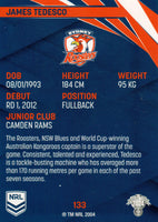 2024 NRL Traders - Common - 133 - James Tedesco - Sydney Roosters