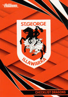 2024 NRL Traders - Common - 118 - Dragons Checklist - St. George-Illawarra Dragons