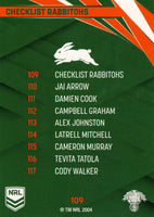 2024 NRL Traders - Common - 109 - Rabbitohs Checklist - South Sydney Rabbitohs