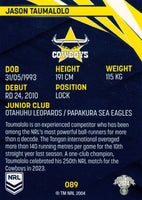 2024 NRL Traders - Common - 089 - Jason Taumalolo - North Queensland Cowboys