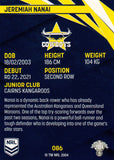 2024 NRL Traders - Common - 086 - Jeremiah Nanai - North Queensland Cowboys