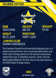 2024 NRL Traders - Common - 083 - Reuben Cotter - North Queensland Cowboys