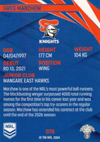 2024 NRL Traders - Common - 078 - Greg Marzhew - Newcastle Knights