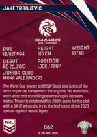 2024 NRL Traders - Common - 062 - Jake Trbojevic - Manly-Warringah Sea Eagles