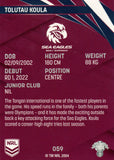 2024 NRL Traders - Common - 059 - Tolutau Koula - Manly-Warringah Sea Eagles