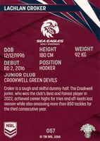 2024 NRL Traders - Common - 057 - Lachlan Croker - Manly-Warringah Sea Eagles