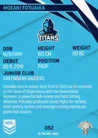 2024 NRL Traders - Common - 052 - Moeaki Fotuaika - Gold Coast Titans