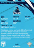 2024 NRL Traders - Common - 052 - Moeaki Fotuaika - Gold Coast Titans