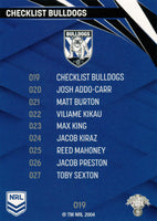 2024 NRL Traders - Common - 019 - Bulldogs Checklist - Canterbury-Bankstown Bulldogs